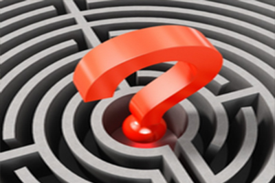 Question mark within a maze
