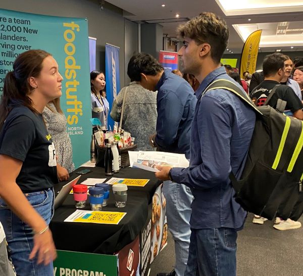 AUT career expo students interacting