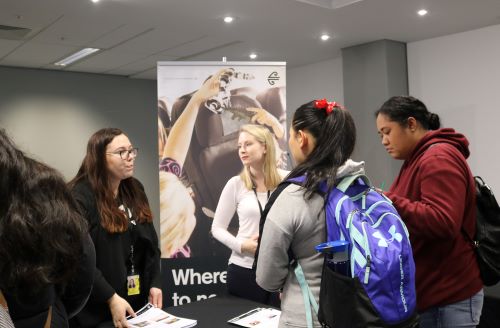 casual discussion at AUT career expo